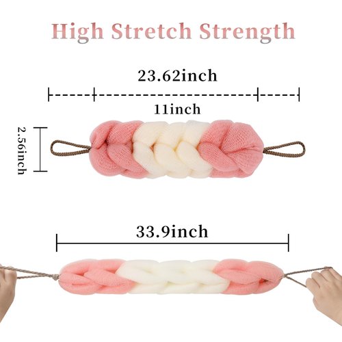 BCKENEY Bath Loofah Sponge Back Scrubber Soft Mesh Body Wash Long Lofa Exfoliator Shower Puffs for Women & Men Bath Accessories Cleaning Tool