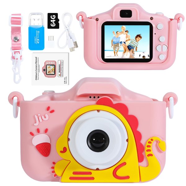 Kids Camera Toys for 3-10 Year Old Girls Boys, Upgrade Kids Selfie Camera, Children Digital Video Camcorder, 64G SD Card Included (Purple)