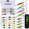 THKFISH Ice Fishing Lures Ice Fishing Jigs Ice Fishing Gear Hard Fishing Lures Ice Fishing Kit Crappie Panfish Jigs 26pcs