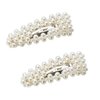 Numblartd 2Pcs Sweet Artificial Pearl Barrettes Bobby Pin - Women Fashion BB Hairgrip Hairpin Hair Clip Hair Accessories (Silver)