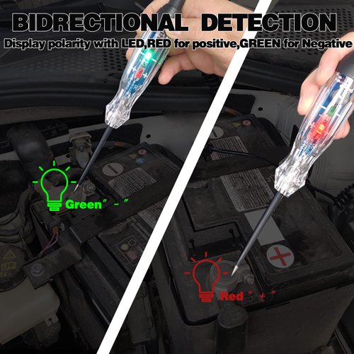 AWBLIN Automotive Buzzer Test Light, DC 6-24V Dual Color LED Bulb Auto Circuit Tester, Electric Tester Light Tool Probe for Car Vehicle Fuses and Battery Voltage