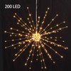 PXBNIUYA 1 Pack Starburst Sphere Lights with Remote Control,200 LED Firework Lights, 8 Modes Dimmable Waterproof Hanging Fairy Light, Copper Wire Lights for Patio Parties Christmas (Solar Powered)