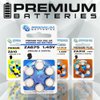 Premium Batteries Size 675, ZA675, PR44, P675 1.45V Zinc Air Hearing Aid Batteries Blue Tab (120 Batteries)