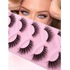 Cat-Eye Lashes Wispy Eyelashes 18mm Fox Eye Lashes Angel Wing Lashes Faux Mink False Eyelashes Natural Look 5 Pairs pack (5P-B17)