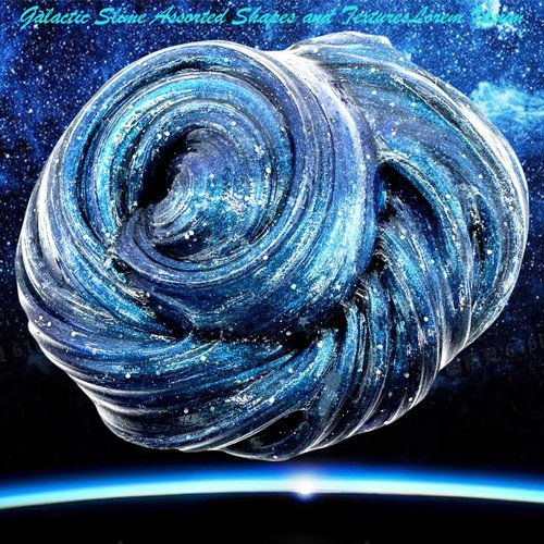 Galactic Glitter Slime Kit, Blue Sparkly Slime Assorted Shapes and Textures,Spacecraft Charms Included Slime kit Party Favors.