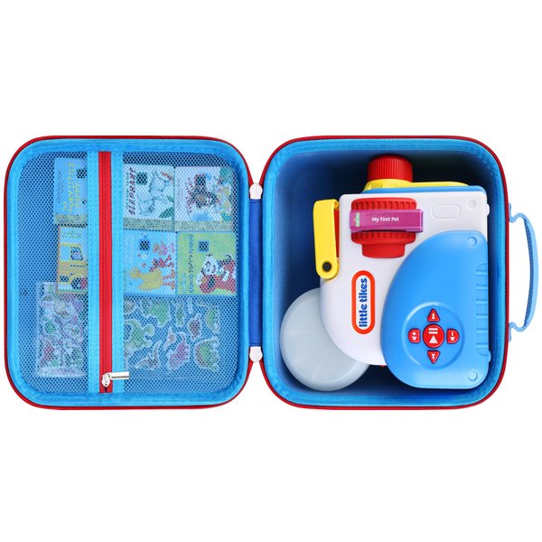 RAIALL Hard Case for Little Tikes Story Dream Machine Books Starter Set, Kids Toys Protective Box for Little Tikes Audio Play Characters Collection, Mesh Pocket Fits Little Tikes Storybooks, Blue