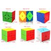 Yealvin Speed Cube Set Stickerless Puzzle Cube Bundle of Polaris Cube Maple Leaf Cube Hunyuan Skewb Cube Lucky Clover Cube Puppet Cube V1 and V2 Puzzle Toys 6Pcs