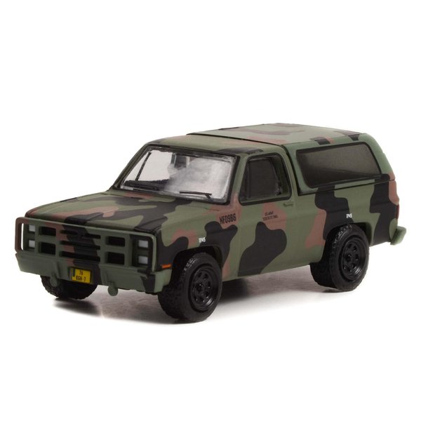 1985 Chevy M1009 CUCV Camouflage Battalion 64" Release 2 1/64 Diecast Model Car by Greenlight 61020 E