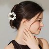 6 Pcs Pearl Hair Claw Clips Small High Ponytail Holder Pearl Hair Clips Hair Barrettes Strong Hold Hair Jaw Clips Fashion Horsetail Clamps Hair Accessories for Women Girls