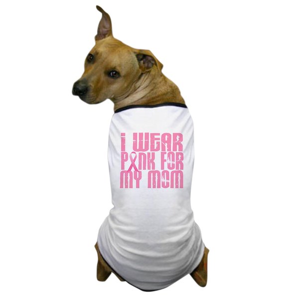 CafePress I Wear Pink for My Mom 16 Dog T Shirt Dog T-Shirt, Pet Clothing, Funny Dog Costume