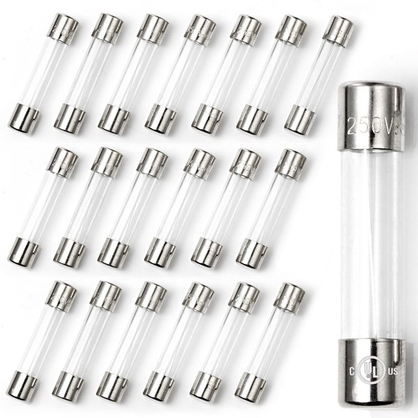Chanzon(Pack of 20Pcs) UL Listed 6x30mm 8A 250V/125V 8 Amp Glass Fuses Fast Blow Cartridge Tube Fuse f8al 125 V / 250 V (6.4mmx30.3mm)