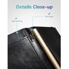 Yarnic Checkbook Cover for Personal Checkbook, Checkbook Holder with Pen Holder & Built-in Clear Plastic Divider for Duplicate Checks (Black & Rose Gold)