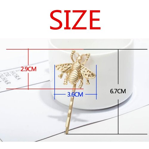 Beetoo 4pcs Bee Hair Clips with Alloy, Wedding Gold Honeybee Hairpins Accessories for Women Girl