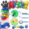 Winrayk 156Pcs Dog Paw Birthday Party Decorations Supplies for Boys Kids Teen, Paw Print Balloon Arch Kit & Backdrop Tablecloth Paw Dog Bone Foil Balloons, Puppy Paw Theme Birthday Party Decorations