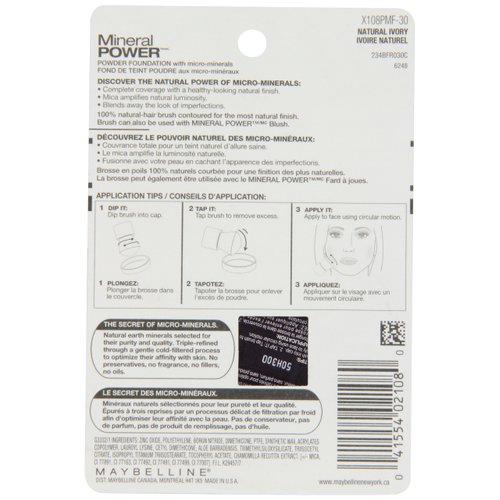 Maybelline New York Mineral Power Powder Foundation, Natural Ivory, 0.28 Ounce