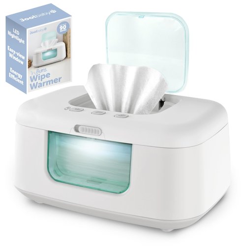 Jool Baby TinyBums Baby Wipe Warmer & Dispenser with LED Changing Light & On/Off Switch (Aqua)