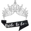 Bride To Be Crown Bride To Be Headband Bride To Be Tiara for Bachelorette Bridal Shower Party Favors Decoration, Mermaid Tail Bride To Be Tiara Crown Headband Sash Bride To Be Gift Accessories, Black