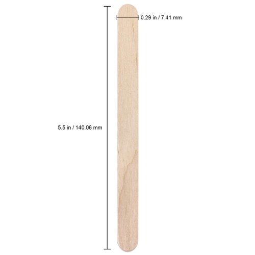 Beauticom 100pcs 5.5" Medium Flat Wood Sticks Spatula Applicator for Facial Hair Wax Removal (4.5" Wooden Applicator, 100pcs)