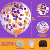 Orange Purple Confetti Balloons 25 Pcs, 12 Inch Thickened Clear Latex Balloon with Confetti Inside for Halloween Party Decorations Birthday Baby Shower Bridal Shower Decoration Supplies