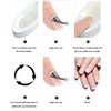 French Tip Dip Nail Powder Tray System with Dust Cleaning Brush, Unibouti Easy Short Extended Nails Smile Line Mold, Nail Art Accessories Manicure Tool, ABS Unbending, White