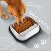 Nicelock Stainless Steel Dog Bowl, Slanted Dog Bowls, Tilted Angle Bulldog Feeder, Non-Slip & Non-Spill & Premium Material & Easier to Eat, for Flat-Faced Dog Breeds or Cats