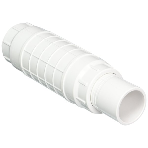 Spears S118 Series PVC Pipe Fitting, Repair Coupling with EPDM O-ring, White, 1-1/2" Spigot x 1-1/2" Socket