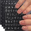8 Sheets Metallic Silver Nail Stickers for Women 3D Star Moon Sun Nail Decals for Nail Art Supplies Bronzing Silver Nail Sticker Pegasus Butterfly Nail Art Stickers Self-Adhesive Stickers for Nails