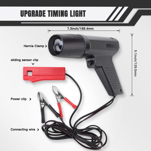 ROADGIVE 12V Engine Timing Light Strobe Lamp Inductive Petrol Ignition Timing Light Automotive Tool with Spark Plug Tester for Car Motorcycle Marine Lawnmower