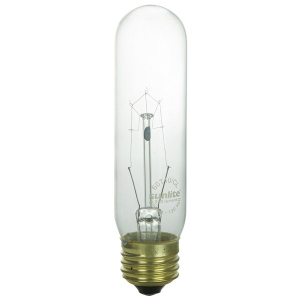 Sunlite 25T10/CL Incandescent 25-Watt, Medium Based, T10 Tubular Bulb, Clear