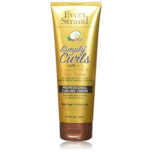Every Strand Curling Creme Simply Curls Coconut Oil and Shea Butter, 8 oz.