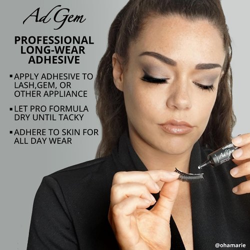 Mehron Makeup AdGem Adhesive with 30 Rhinestones | Rhinestone Glue | Latex-Free Eyelash Glue | Body Glue | Body Adhesive .17 fl oz (5 ml)