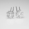 Silver Rhinestone Flower with Mini Pearl Center Bridal Hair Pin - Set Of 2