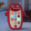 Baby Shark Cell Phone Toy Removable Teether Case, Light, Music & Adjustable Volume Kids Play & Learn Fake Phone Infant Toddler, Preschool Holiday Birthday Presnet for Girl Boy 0-6, 6-18 Months (Red)