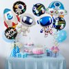 Space Balloons - 33 Inch Astronaut Foil Balloons, Mylar Airship Planet Rocket Galaxy Balloons, Outer Space Theme Birthday Decorations - Pack of 8