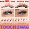 TOOCHUNAG Cat Eye Lash Clusters Kit Wispy DIY Lash Extension Kit Natural Eyelash Extension Kit 7-16mm Individual Cluster Lashes Extensions with Lash Bond and Seal, Tweezers, Brushes(30D+40D-CD Curl)