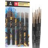 Arteza Detail Paint Brushes, Set of 15, Fine Detail Brush Set for Miniature Models and Canvases, Synthetic Bristles, Small Paint Brushes for Details, Fine Lines, and Shading