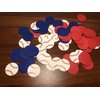 Red&Blue&White 100Pcs Baseball Confetti Baseball Party Table Confetti, Baseball Table Decorations for Baseball Theme Baby Shower Birthday Party Supplies