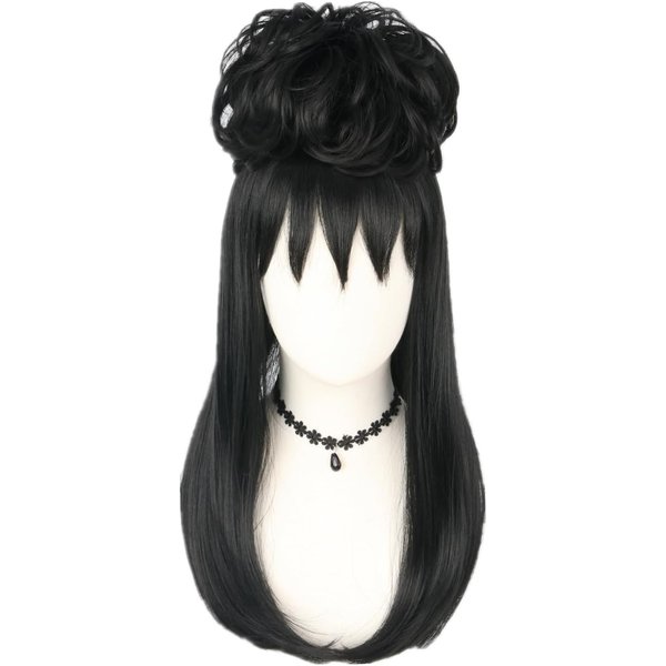 LeMarnia Black Removable Fluffy Beehive Wig for Girls or Women Gothic Bridal Wig Halloween Costume Accessory Wig