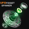 Cool Spaceship Fidget Spinners Metal, UFO Model Finger Hand Spinner, Anti Anxiety Stress Relief Toys Gift for Kids & Adults, Luminous Night Effects, Exclusive Desk Spinning Top for Office
