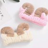 STOBOK Makeup Horn Headband Cartoon Elastic Washing Face Hair Band Cosmetic Shower Plush Hair Accessories