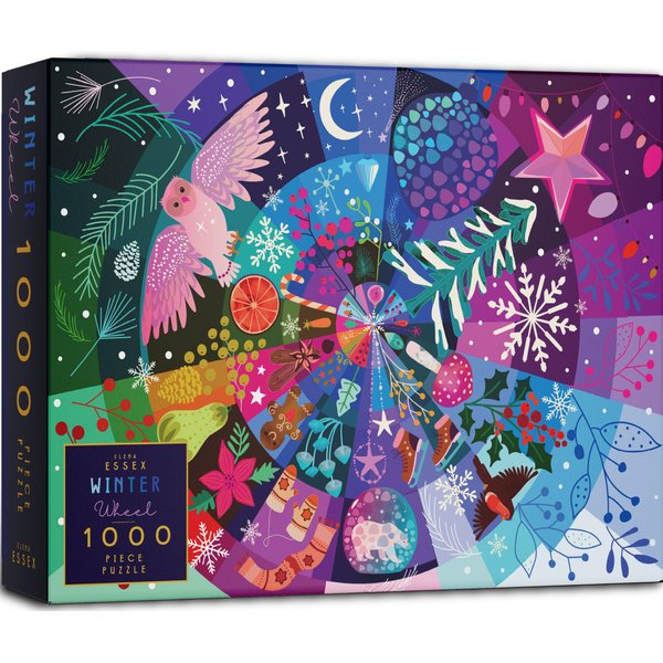 Elena Essex Christmas Puzzle - Winter Wheel | Puzzles for Adults 1000 Pieces | Jigsaw Puzzles | Holidays 1000 Piece Puzzle | jigsaws Size 20x28 inches