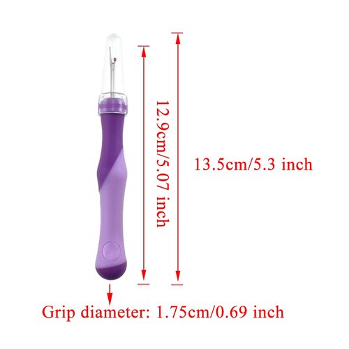 HAHIYO 5.3Inches 1PCs Purple Rubber Seam Ripper Ergonomic Grip Thread Stitch Remover Tool Sewing Stitch Cutter Thread Ripper Unpicker Sewing Accessory&Supply for Crafting Notions Quilting Sewing Hem