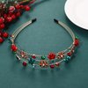 Christmas Headbands for Women Snowflake Hairband Snowflake Tiara Hair Hoop Headpiece Accessories Holiday Party Favors Gifts (snowflake bow beads hairband)