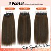 HANNE 22 Inch Kinky Straight Clip Ins Hair Extensions Clip ins for Women 4 Pieces/Lot Yaki Hair Seamless Kinky Clip ins Hair Extensions Clip ins for Daily or Party Use (M30, 22 Inch)