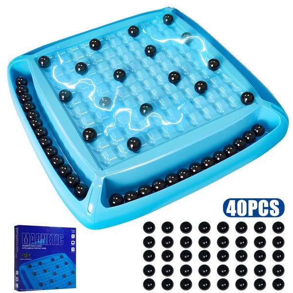 Magnetic Chess Game, Magnet Chess Game with Stones Fun Family Board Games for Kids and Adults, Magnetic Chess Set with 40pcs Magnetic Chess Ideal for Boys & Girls, 2-4 Players