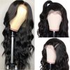 30 Inch Glueless Lace Front Wigs Human Hair Wigs for Black Women 13X4 Body Wave Lace Front Wig Pre Plucked Bleached Knots with Baby Hair 180% Density Real Human Hair Wigs Wet and Wavy Body Wave Wigs