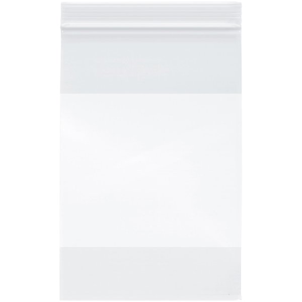 Plymor Zipper Reclosable Plastic Bags With White Block, 2 Mil, 6" x 9" (Pack of 100)