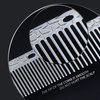 Dolmifapro 2 Pcs Metal Comb, Fine Tooth Metal Comb, Metal Comb for Man, Stainless Steel Comb Set, Professional Barber Comb Hair Cutting for Hair Stylist, Heat Resistant, Relief Cross Star