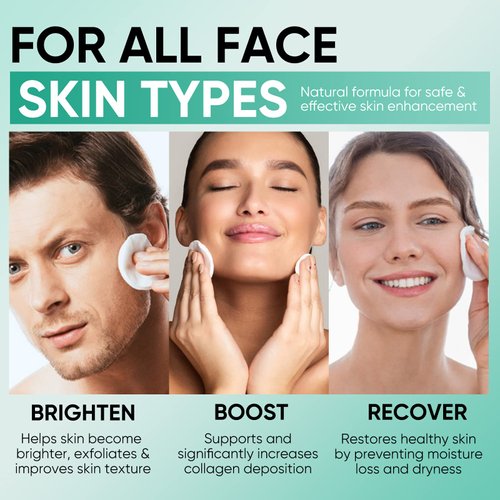 Glycolic Acid Pads 35% AHA Facial Resurfacing Pads, Glycolic Acid Toner Exfoliating Face Wipes Peel Exfoliant Pads Face Peel Facial Pads for Dark Spots Acne Fine Lines & Wrinkles Anti-Aging 50 Pads