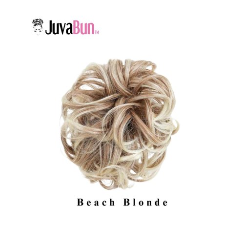 JuvaBun Claw Clip Messy bun - Beach Blonde| Hair Pieces for Women | Wavy Curly Hair Bun Clip in Claw Chignon Hairpieces | Hair bun extension Everyday Wear | Synthetic Hair Bun Scrunchie | Beach Blonde